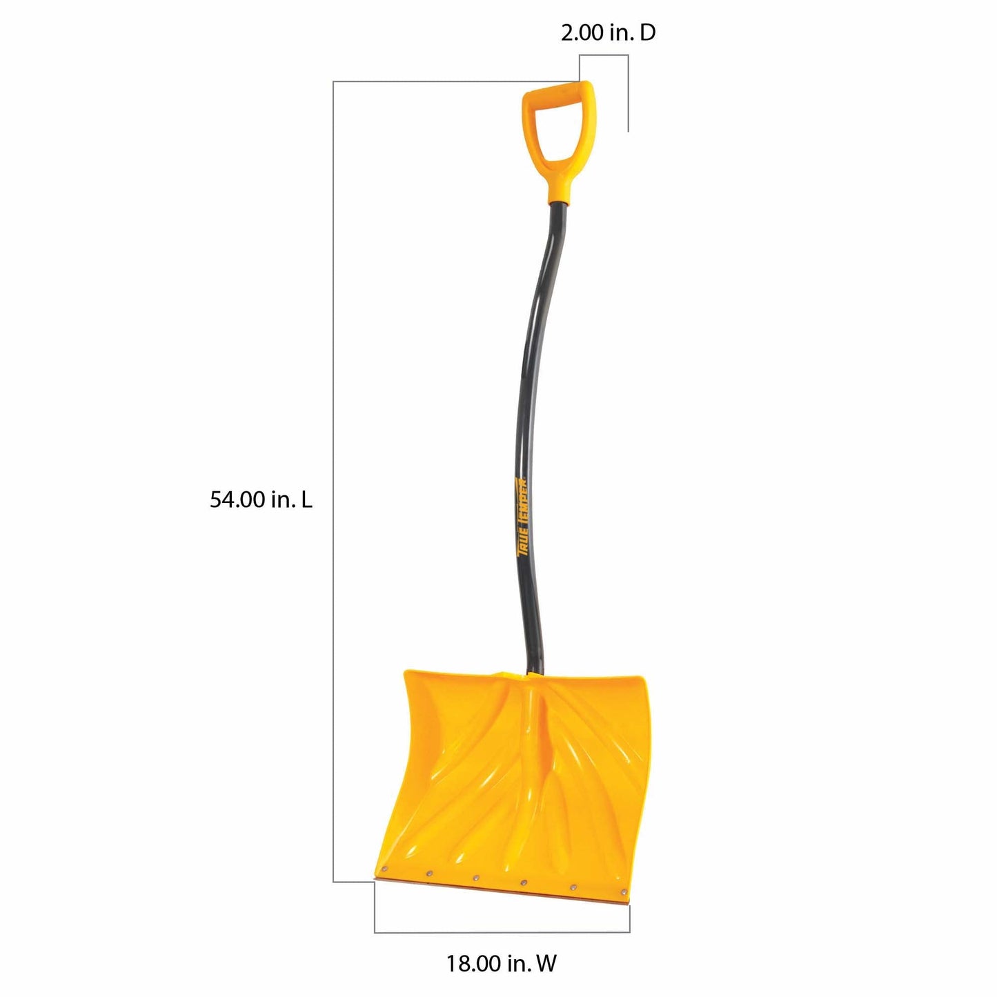 True Temper 1603400 Poly Snow Shovel/Pusher with Ergonomic D-Grip Steel Handle 18 Inch