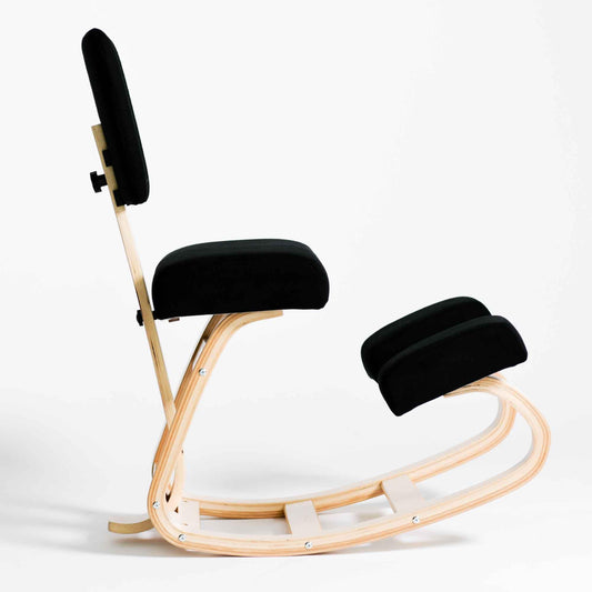 Sleekform East Austin Kneeling Chair with Back Rest - Black, Ergonomic