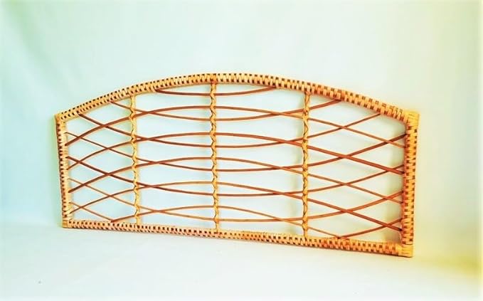 direfly Handwoven Rattan Headboard – Natural Wicker & Wood Frame