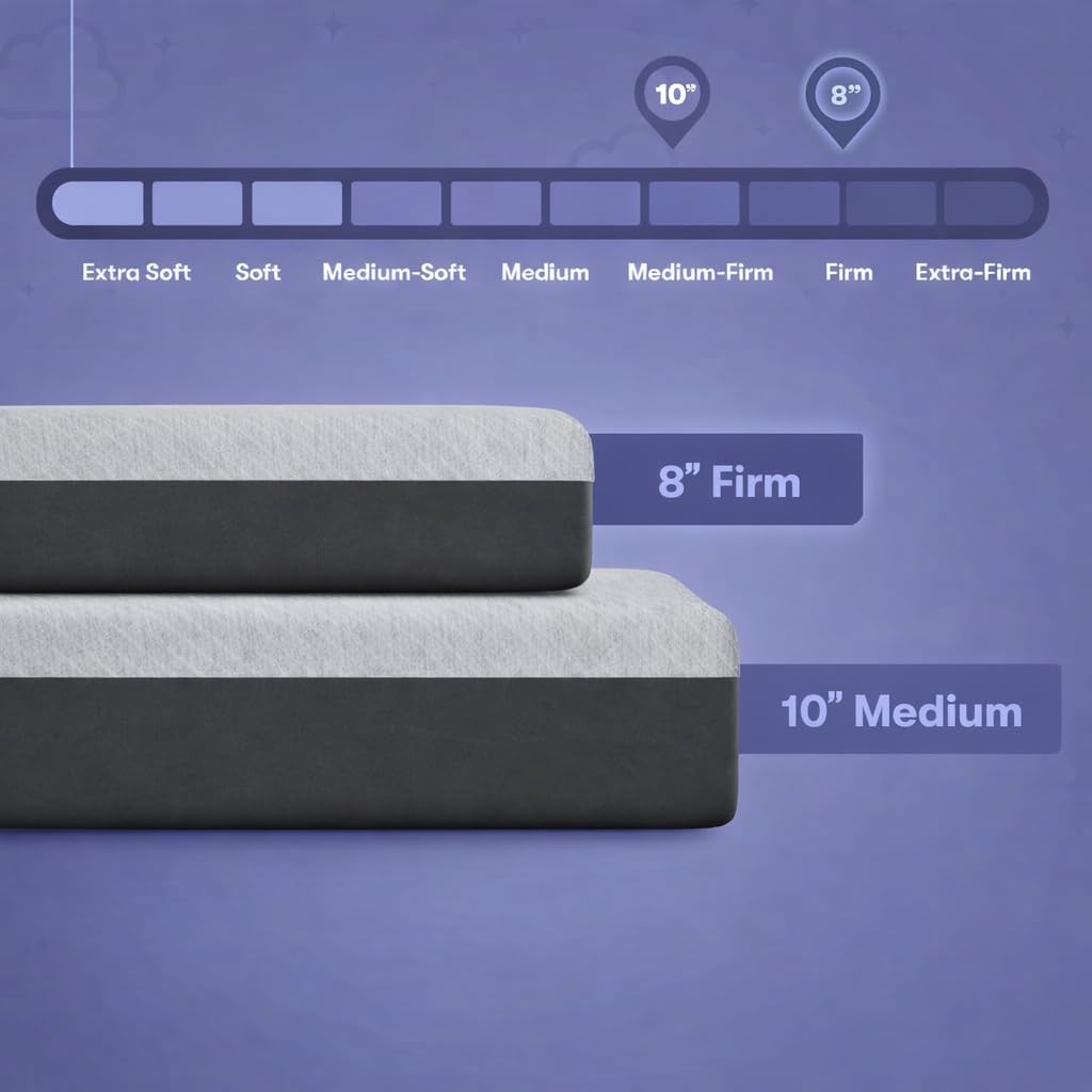 Celestial Sleep 8 Inch RV Short Queen Mattress, Made in The USA, CertiPUR-US®, Oeko-Tex®, and Fiberglass-Free™ Certified Cooling Memory Foam Camper Bed - Firm