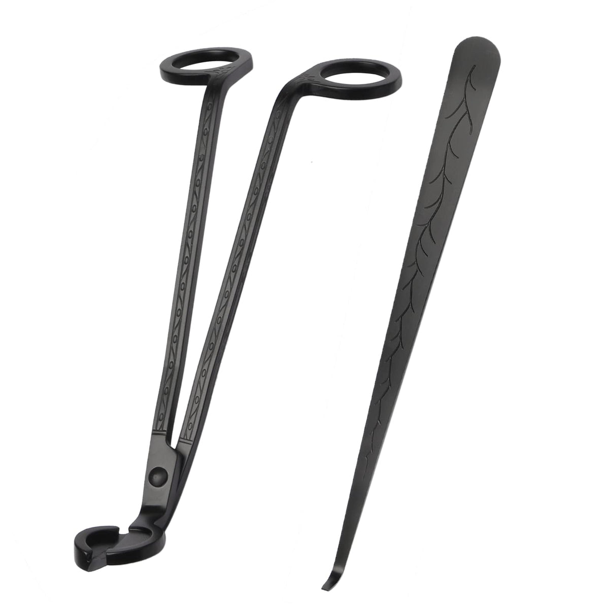 SUMAJUCandle Wick Trimmer and Dipper Set, Stainless Steel, Black