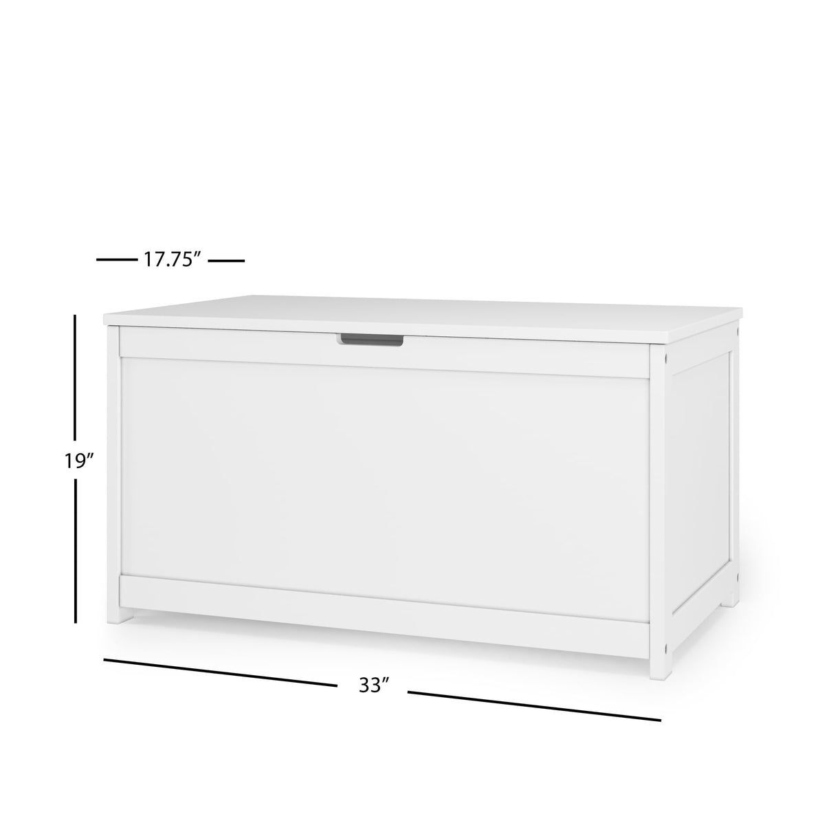 Child Craft Scout 4-in-1 Convertible Baby Crib Nursery Furniture Set - Baby Bed, Dresser with Changing Table Topper, Glider Chair, and Toy Box for Babies, Toddlers and Kids (4 Piece - Matte White)