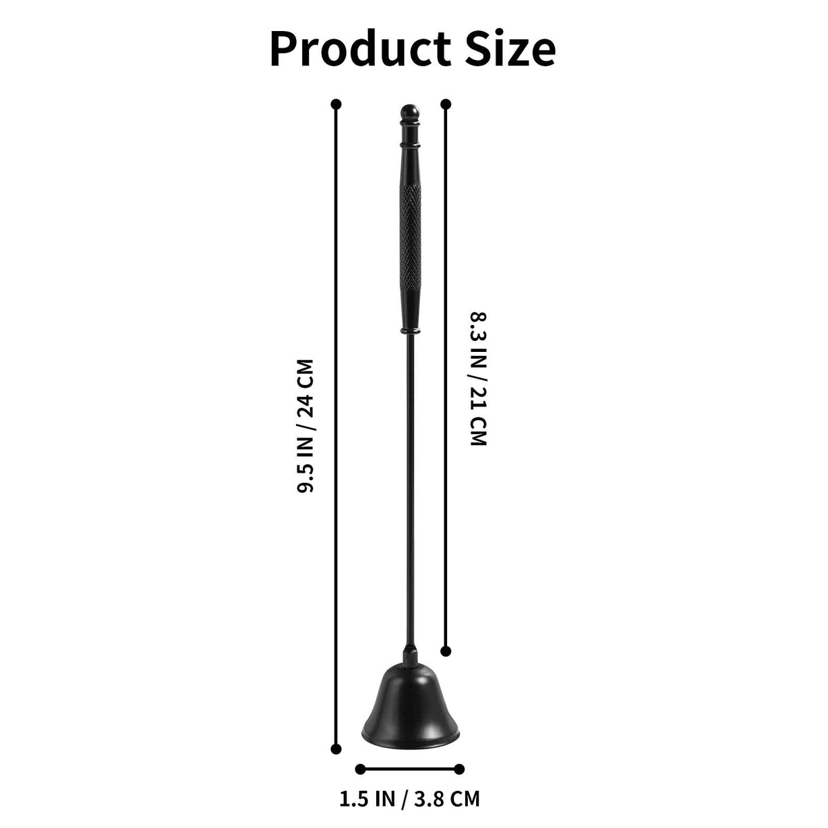 Kirecoo Black Long Handle Stainless Steel Candle Snuffer