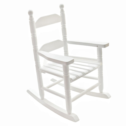 Hngilkoo Child Rocking Chair for 3-6 Small Baby Kids Wooden Outdoor Furniture Indoor Living Room Lounge Bedroom Porch Patio Outside White