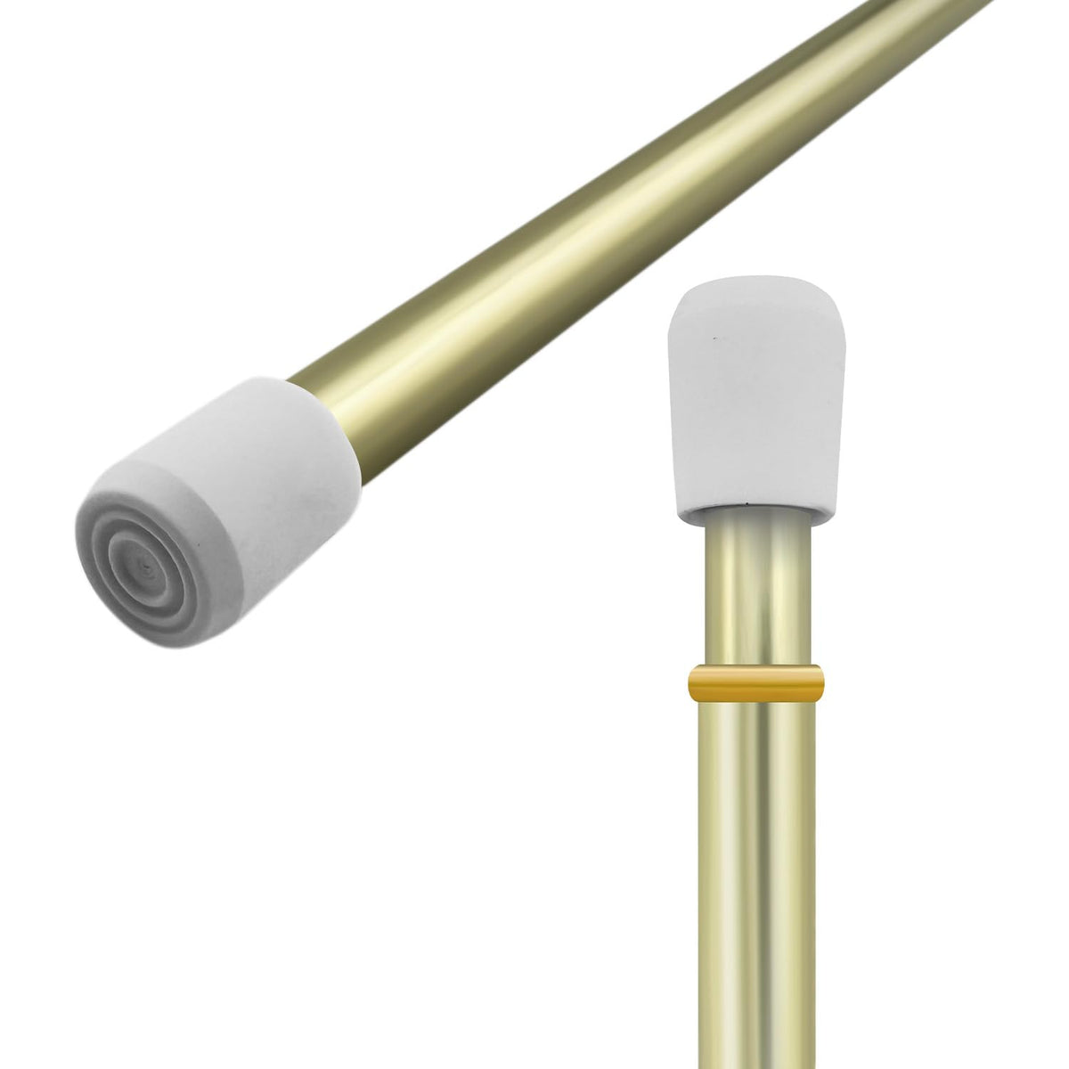 Amazing Drapery Hardware 7/16 Inch Brass Spring Tension Rods, 28-48"