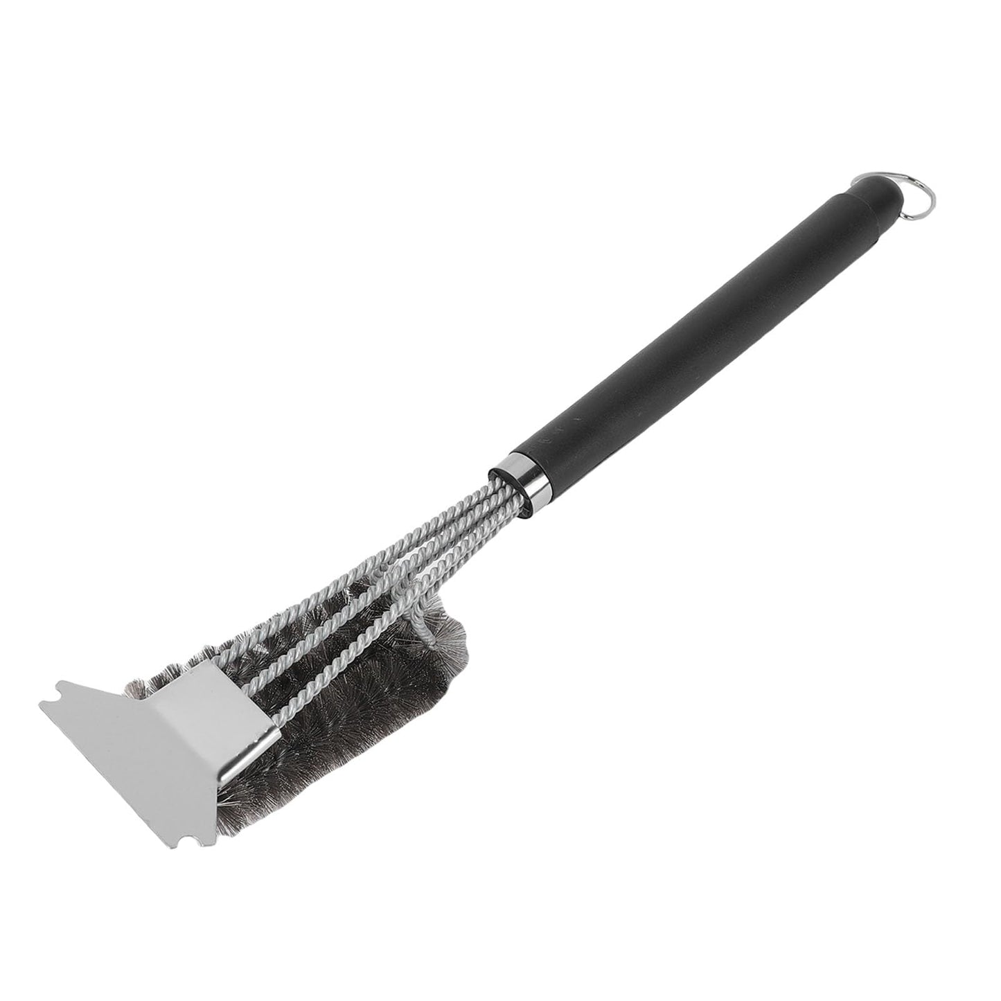 MAVIS LAVEN Grill Brush and Scraper, Stainless Steel BBQ Grill Cleaner with Ergonomic PP Handle, 360 Degree Wrap Around Design, Scraper Plus Brush for Gas Charcoal Smoker Users (Silver)