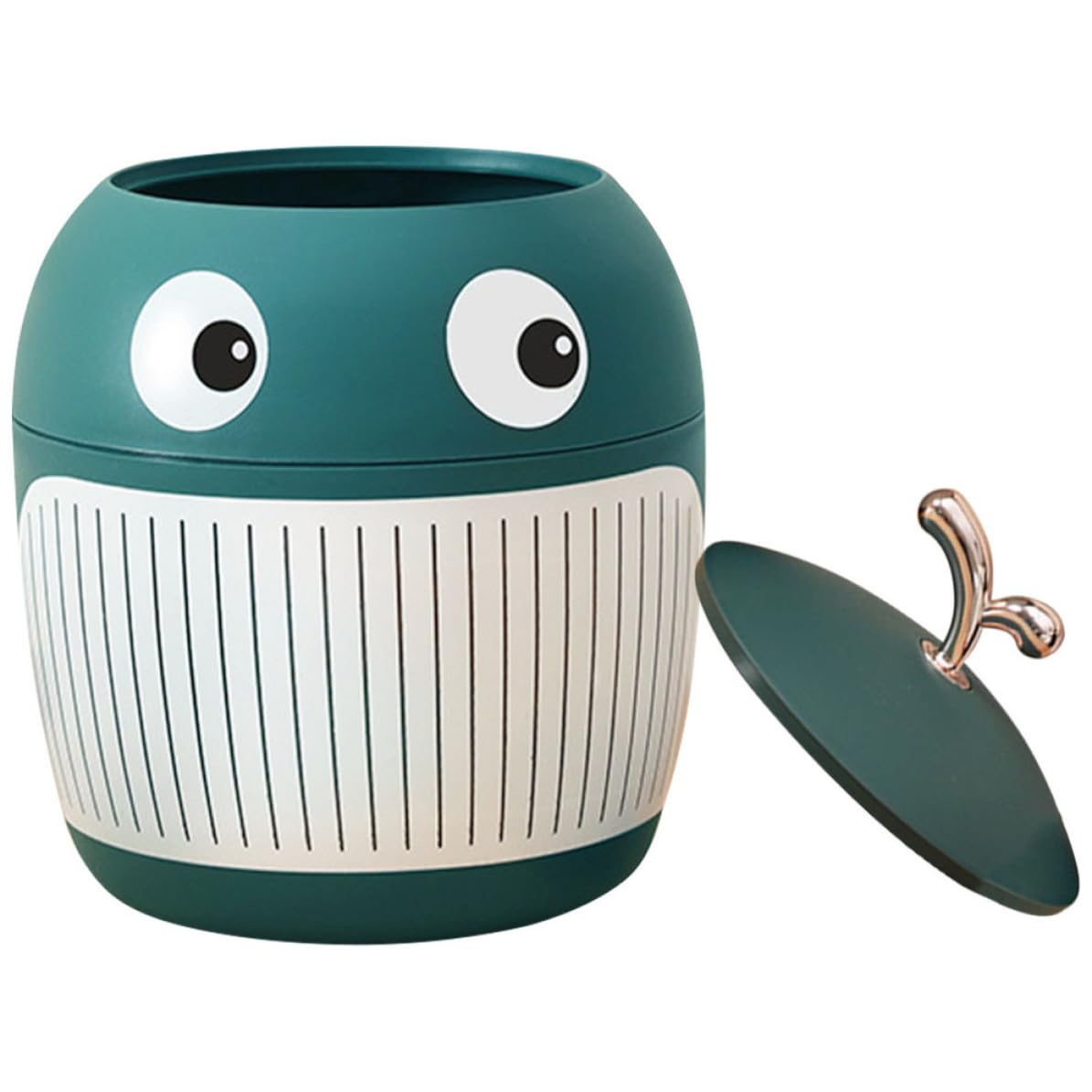 Green Plastic Mini Desk Wastebasket Cartoon Whale Shape for Tabletops