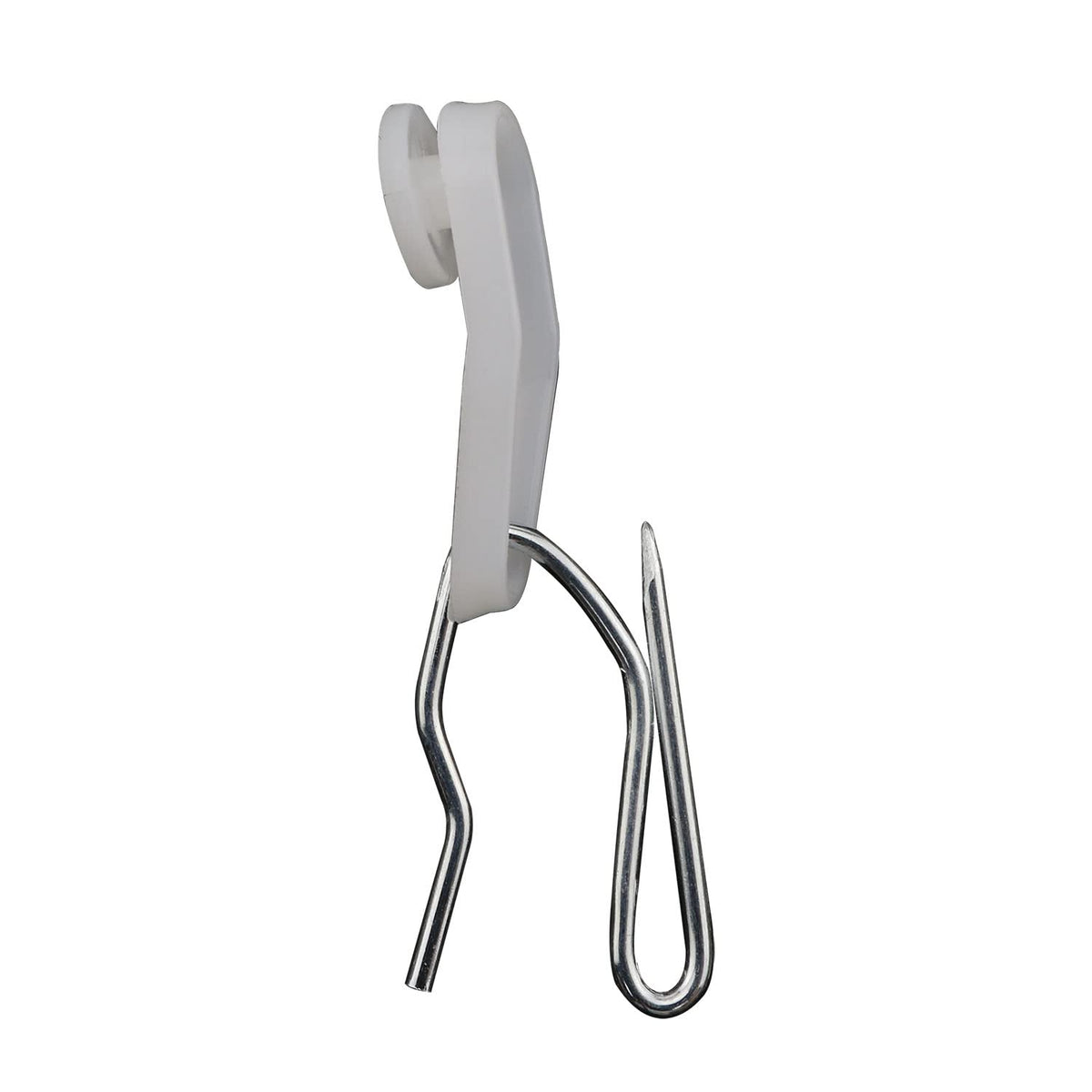 MEETOOT 50pcs Curtain Rail Slide Plastic Snap-in Traversing Rod Slides and 50pcs Living Room Bedroom Window Curtain Hanging Hook Drapery Pin Hooks