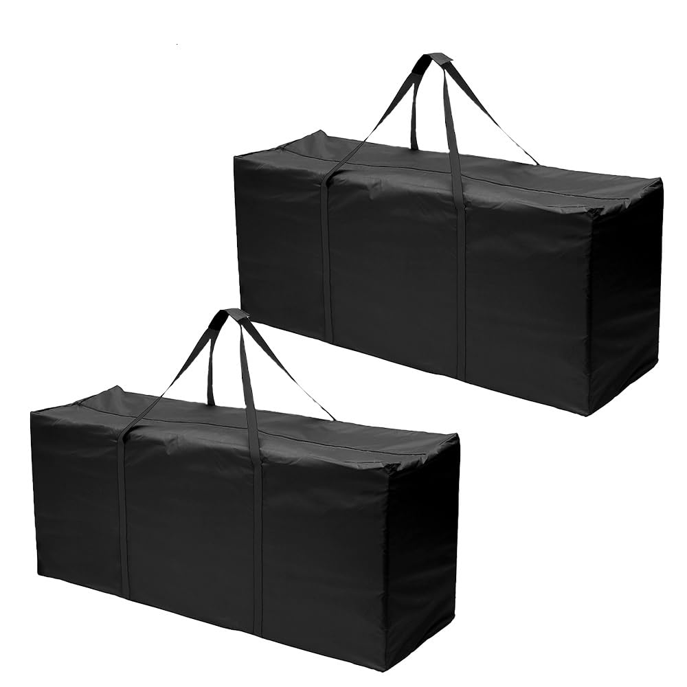 2 Pack Patio Furniture Storage Bag Extra Large Protective Cushion Cover with Zippered Waterproof for Patio Furniture with Zippers and Handles Size 68 inch L x 30 inch W x 20 inch H (2)