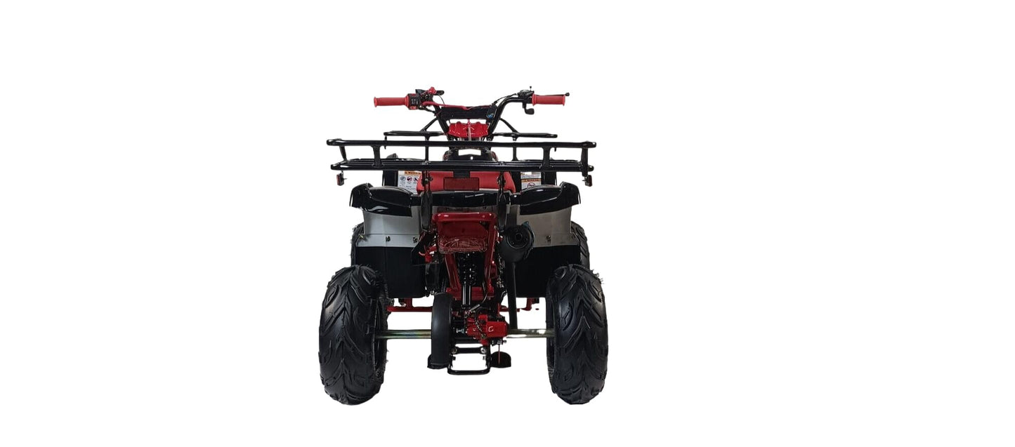 HHH 125cc ATV Quad 125cc ATV with Reverse, LED Lights, Big Wide Tires with Matching Rims 4 Wheeler for Youth and Children (Red Color)