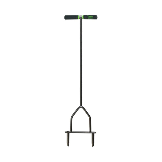 Yard Butler Manual Lawn Coring Aerator, ID-6C - Lawn Care Tool for Aerating - Long-Handled - Power-Coated Steel Construction - Comfortable Cushioned Handles Garden Tool - Easy to Use