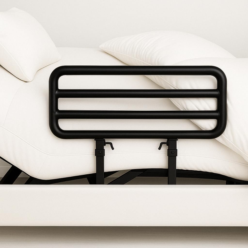 AbyssZen Adjustable Twin XL Bed Frame with One Side Rail, Electric Ergonomic Base for Comfort & Safety – Ideal for Seniors, Home Care & Hospital Use