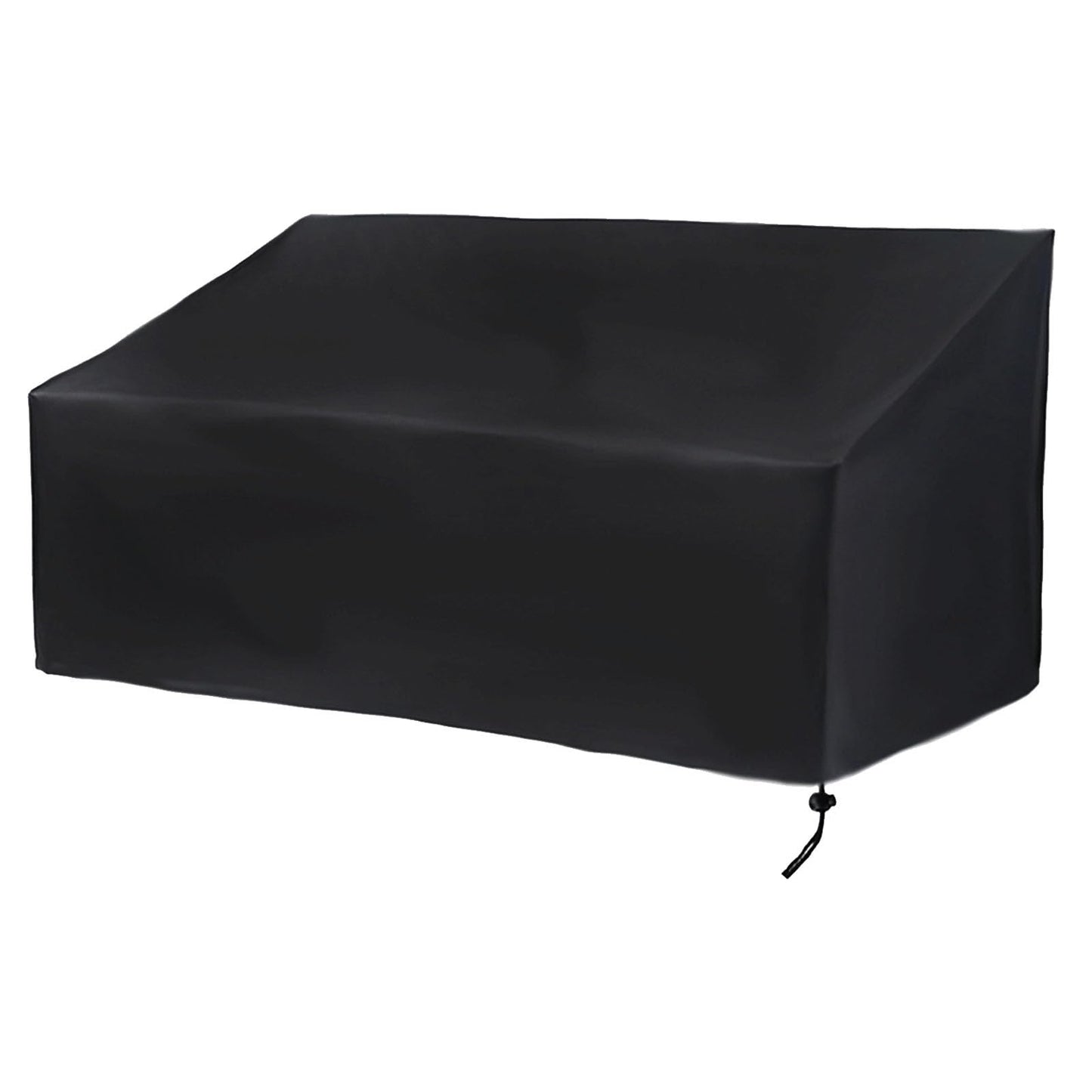 Hoypeyfiy Patio Bench Cover 52.8 x 26 x 35/24.8 Inch, Waterproof Outdoor Garden Bench Cover, Windproof Oxford Fabric Furniture Bench Cover with Drawstring and Storage Bag, Black