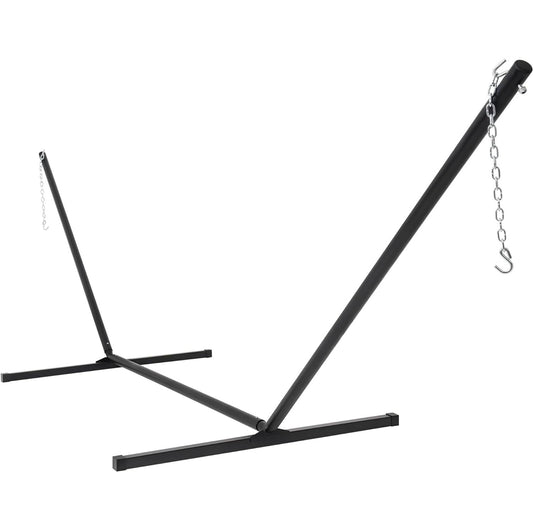 Lazy Daze Hammocks Portable 2 Person Heavy Duty Steel 15 FT Hammock Stand with Hooks and Chains for Outside, Patio, Backyard, 450 Pounds Capacity, Black