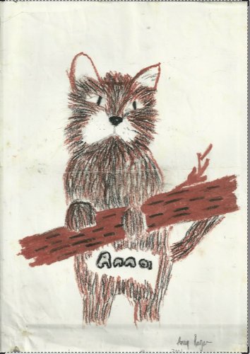 Cat, Drawing (12" X 8") Unique and Original Coloured Pencil Drawing By Anna Ragon
