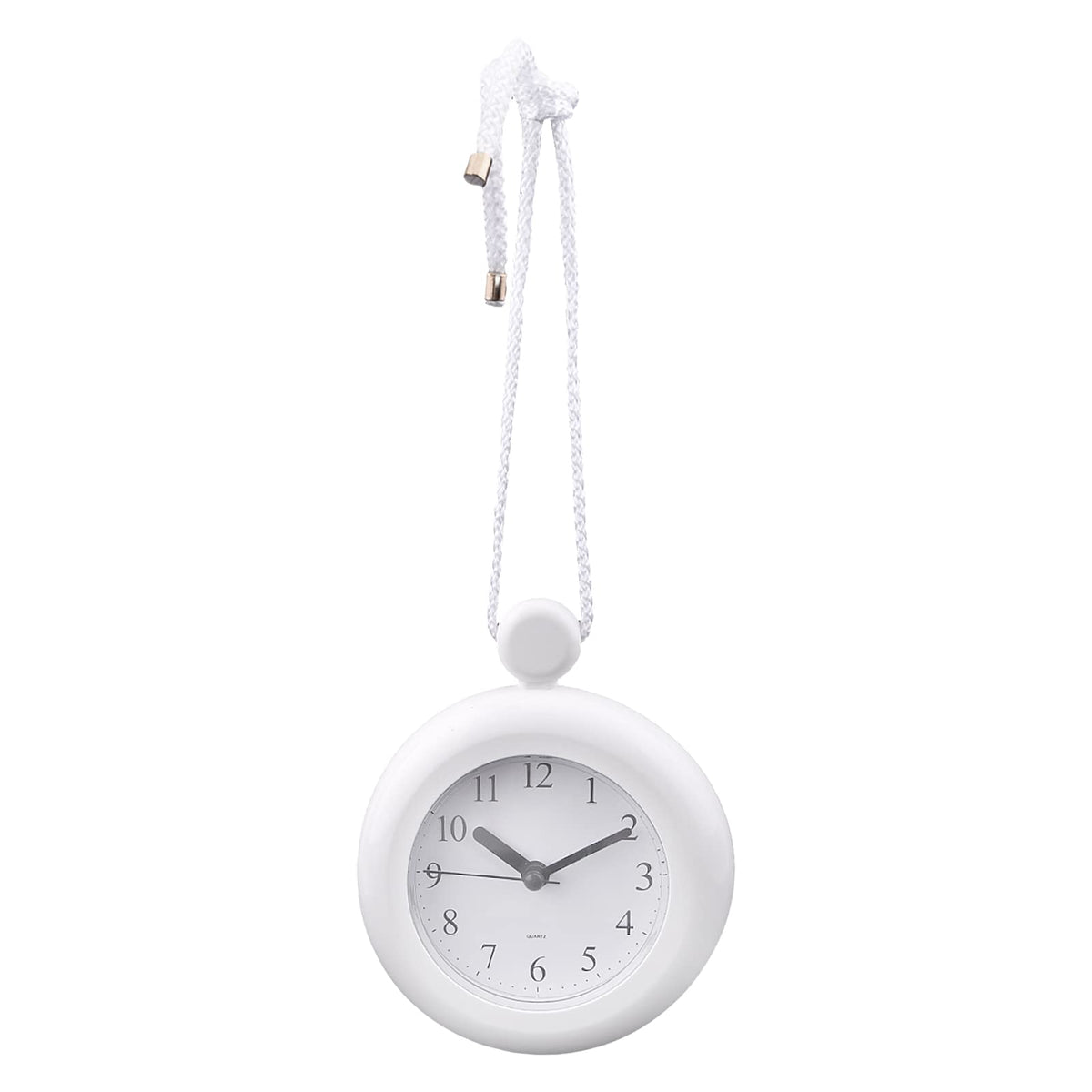 Waterproof Shower Clock, Silent Analog Bathroom Clock with Rope and Stand