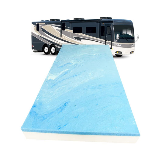 FoamRush 12-Inch Olympic Queen Gel Memory Foam RV Mattress Replacement, Medium Firm, Comfort, Pressure Relief Support, Made in USA, Travel Camper Trailer, Cover Not Included