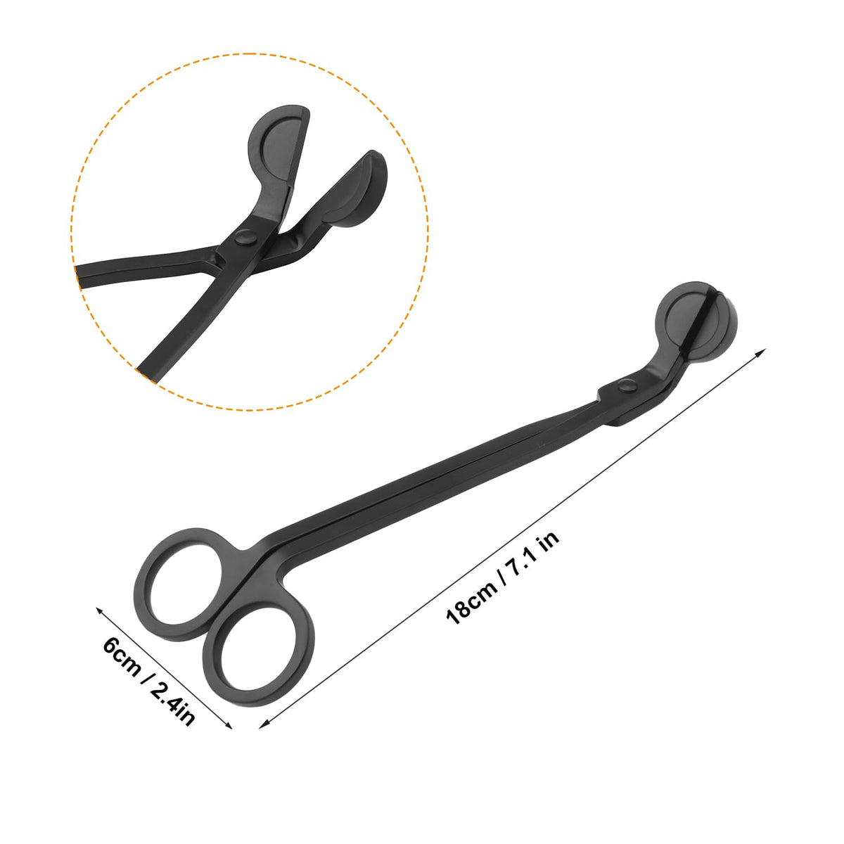 GENHAKON 5 PCS 7 Inch Black Candle Wick Trimmer, Stainless Steel Wick Cutter for Candles, Cut Spent Wicks, Allow Cleaner Burn and Prevent Soot Buildup, Wick Clipper Scissor Candle Tool