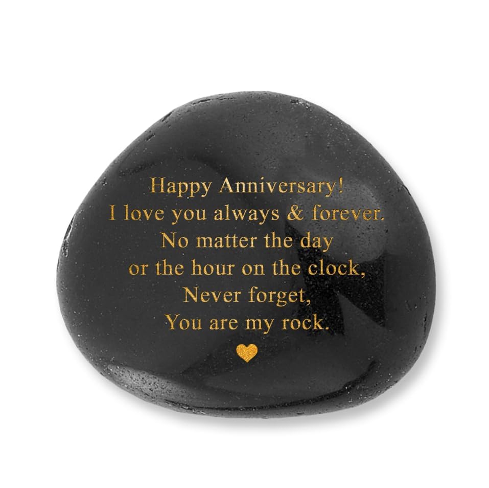 VELENTI Happy Anniversary Decorative Stones Rock - Heartwarming You are My Rock Wedding Presents, Inspiring Anniversaries Keepsake for Her, Decorative Accessories Anniversary Present for Him