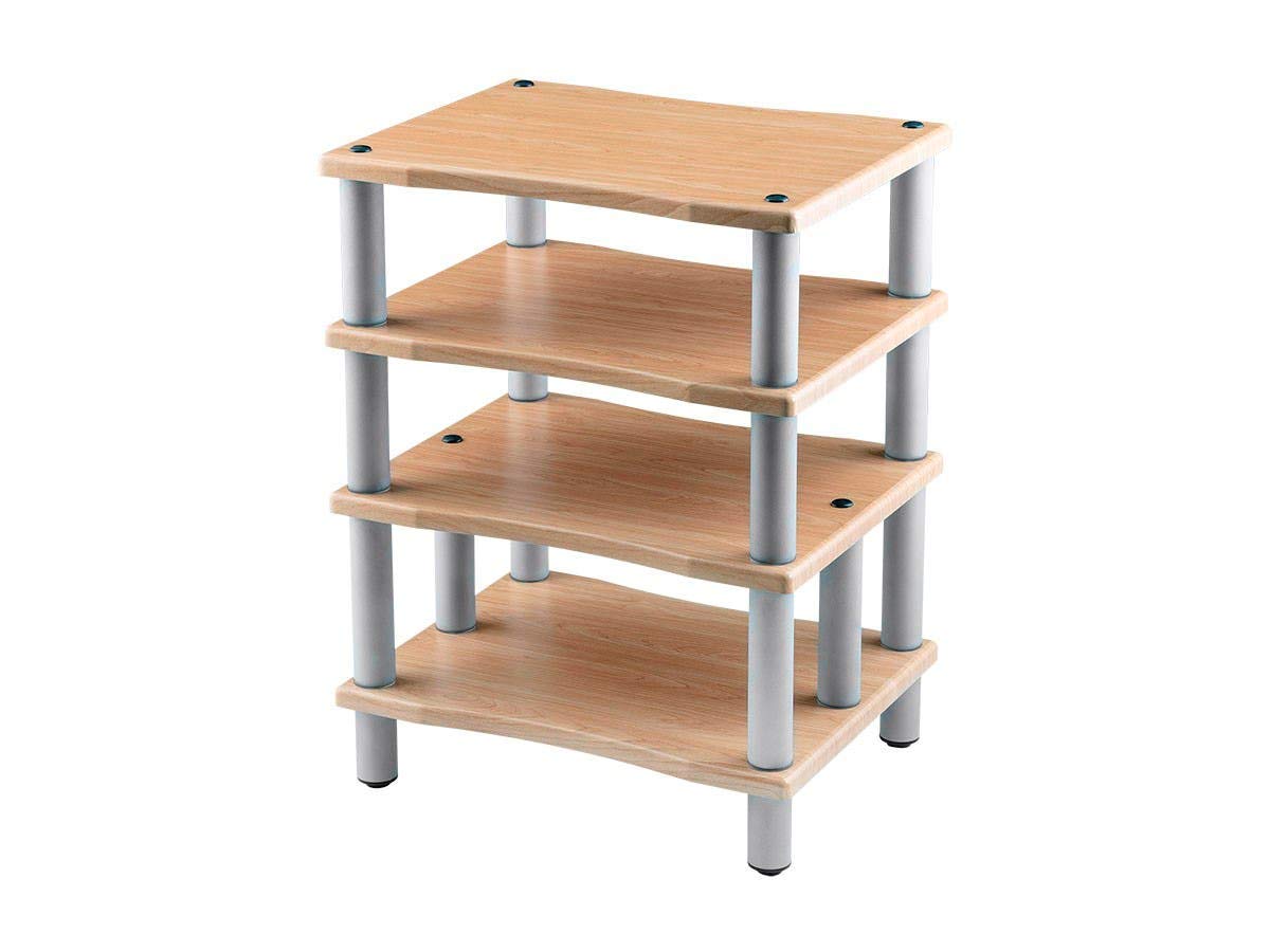 Monolith by Monoprice Heavy Duty 4 Tier Audio Stand XL 1 inch Shelf Thickness Maple