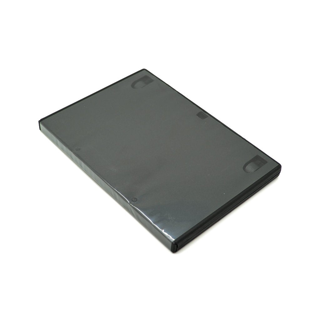 25 Pack Maxtek Standard 14mm Black Signle Disc DVD Cases with Outter Clear Sleeve