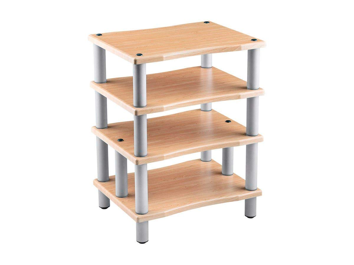 Monolith by Monoprice Heavy Duty 4 Tier Audio Stand XL 1 inch Shelf Thickness Maple