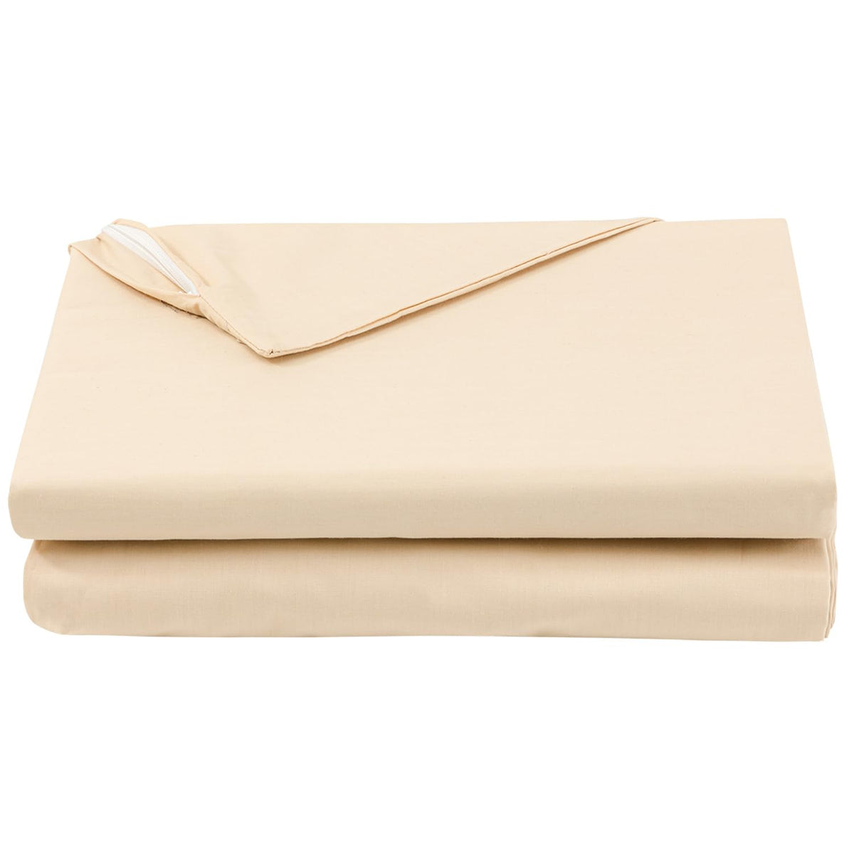 FULI 100% Cotton Zippered Futon Cover, Japanese Shikibuton, Twin XL, Beige