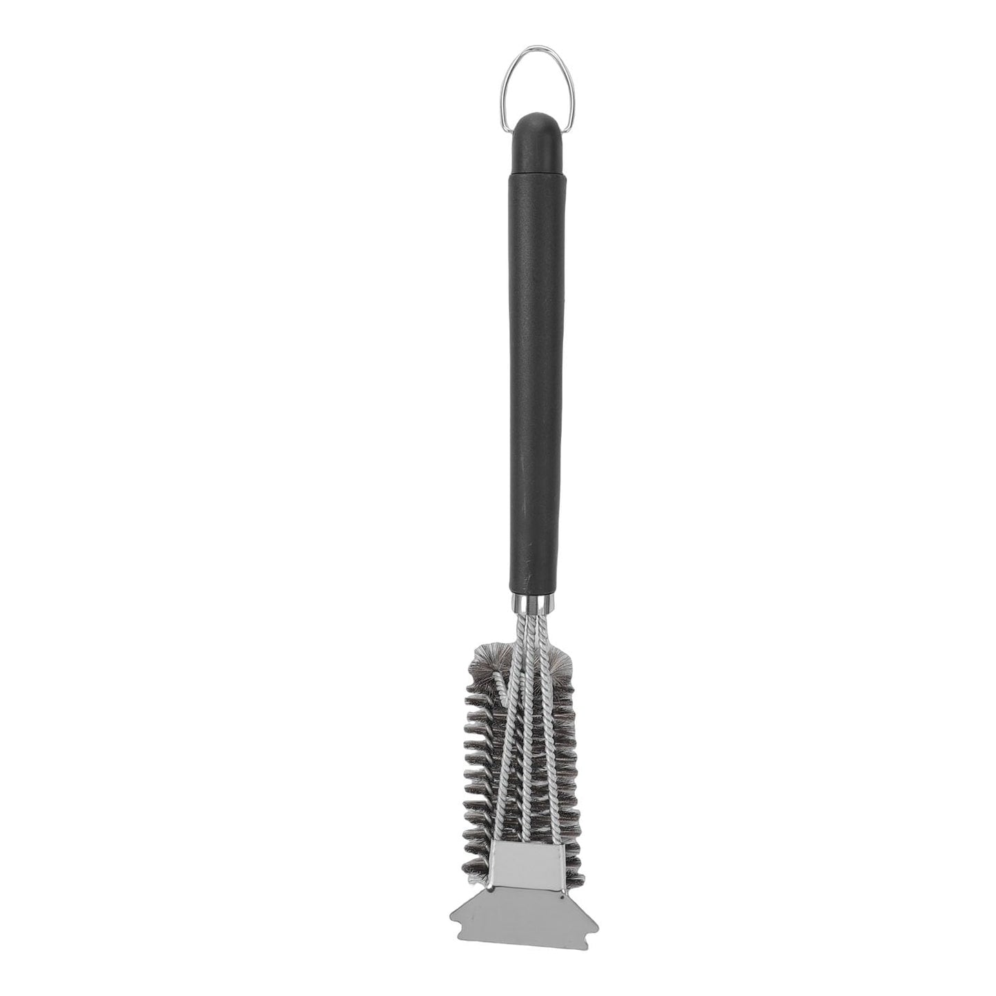 MAVIS LAVEN Grill Brush and Scraper, Stainless Steel BBQ Grill Cleaner with Ergonomic PP Handle, 360 Degree Wrap Around Design, Scraper Plus Brush for Gas Charcoal Smoker Users (Silver)