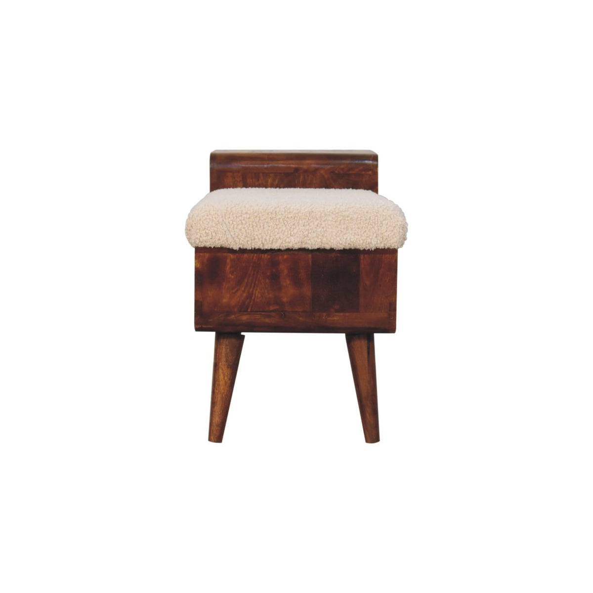Artisan Furniture Solid Wood Boucle Carved Chestnut Telephone Table