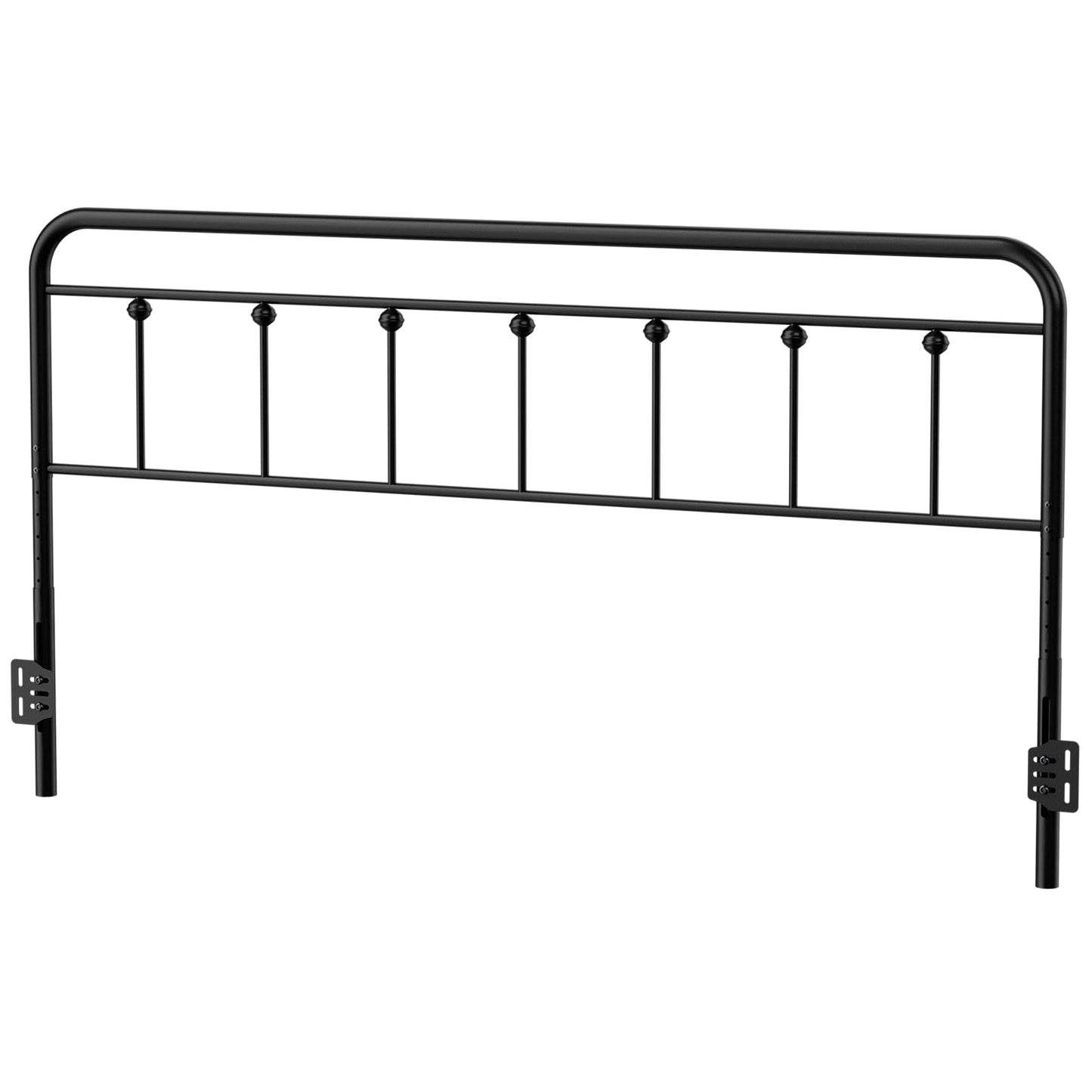 ARICOEASY Metal California King Headboard Only, Adjustable Height, Steel Cal King Headboard with Bed Frame Brackets Adapter, Farmhouse Victorian Style, Easy Assembly, Black