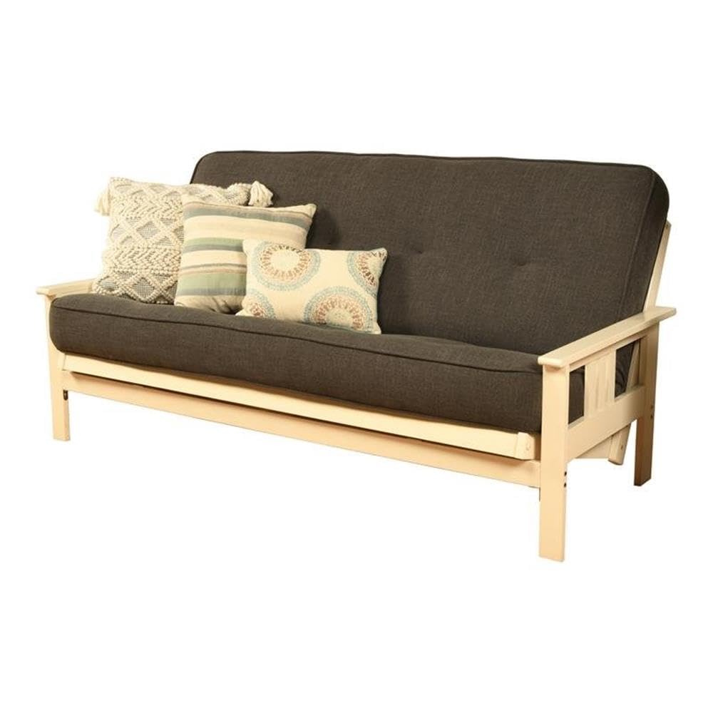 Kodiak Furniture 8" Full Size Spring Futon Mattress Replacement, Sleeper Sofa Bed Mattress, Linen Charcoal, Frame Not Included