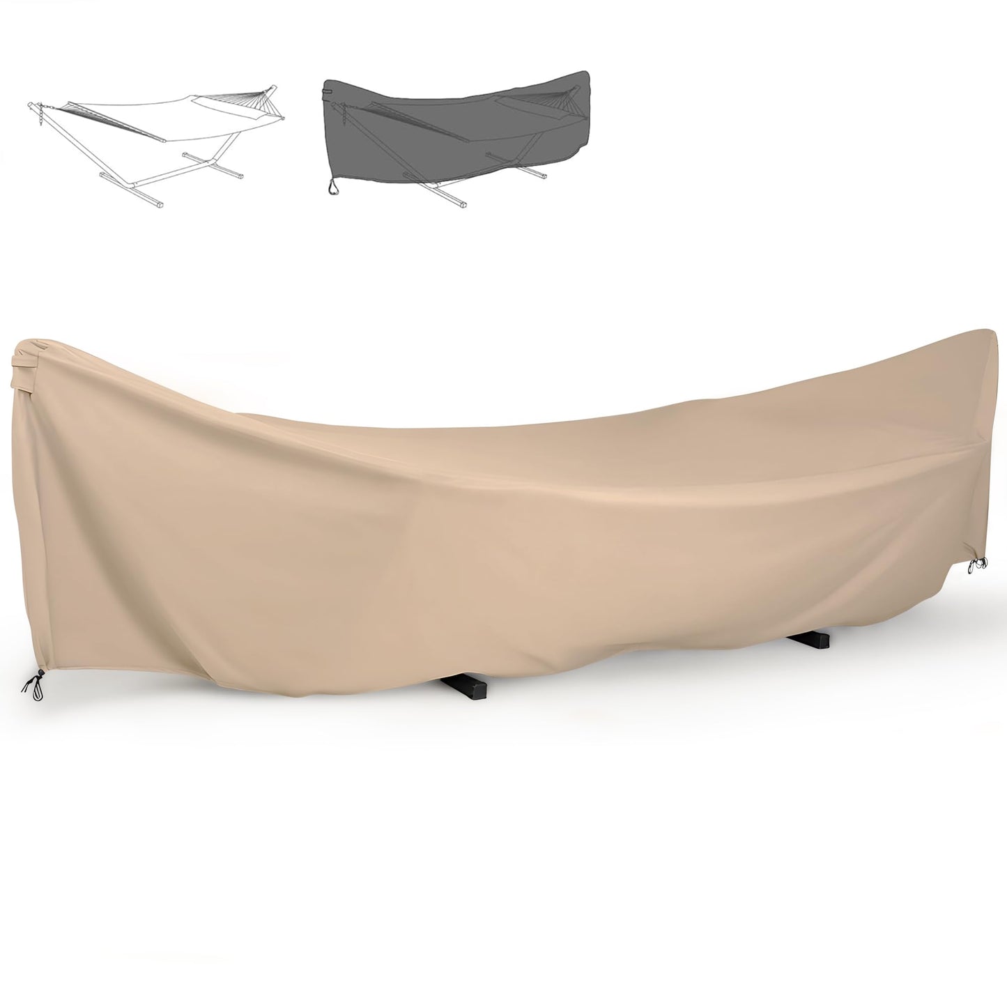 SUNCREAT Hammock Cover, Water-Resistant Polyester Hammock Stand Cover for 11-12ft Stand, Brown