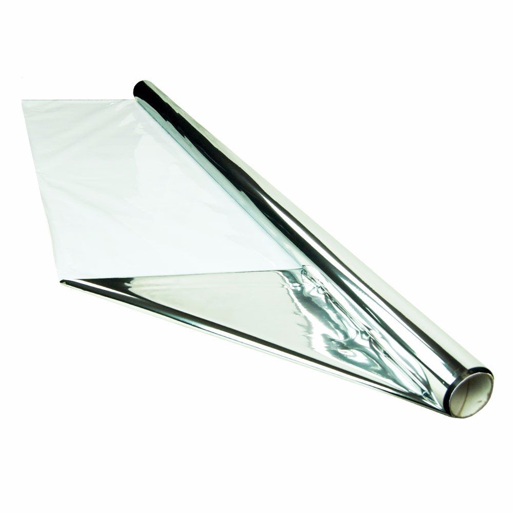HTGSupply 50 Foot by 4 Foot Reflective Mylar On White Poly Roll, 2-Mil