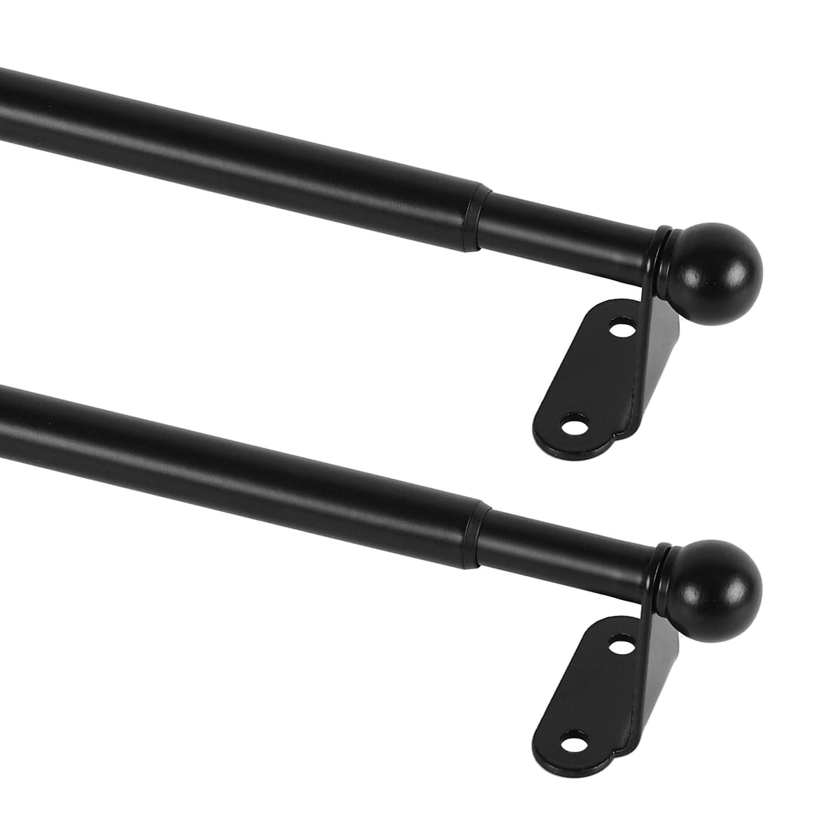 KXLife Cafe Curtain Rod 18-30 Inch, 1/2" Diameter, Door Curtain Rod, Black