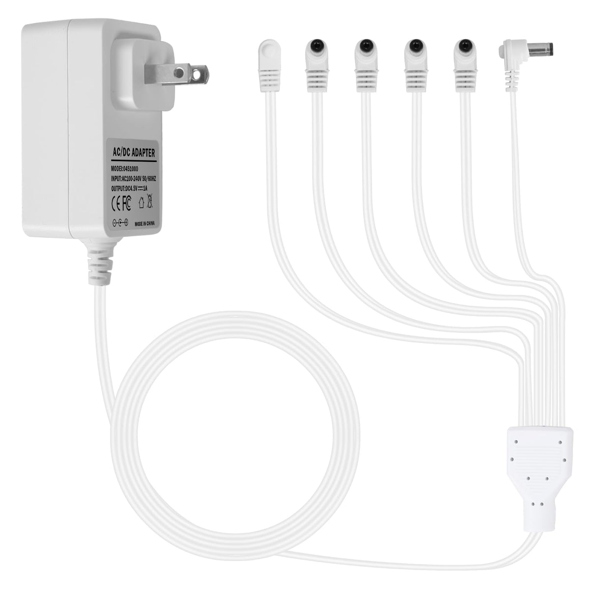 AC/DC 4.5V Power Adapter Compatible with Lemax Lighted Accessory 74707 74295 84428 94565 94566 94527 94563 94564 64517 44241 Fits for Christmas Micro Lighting Building Decoration (with 6 Output)