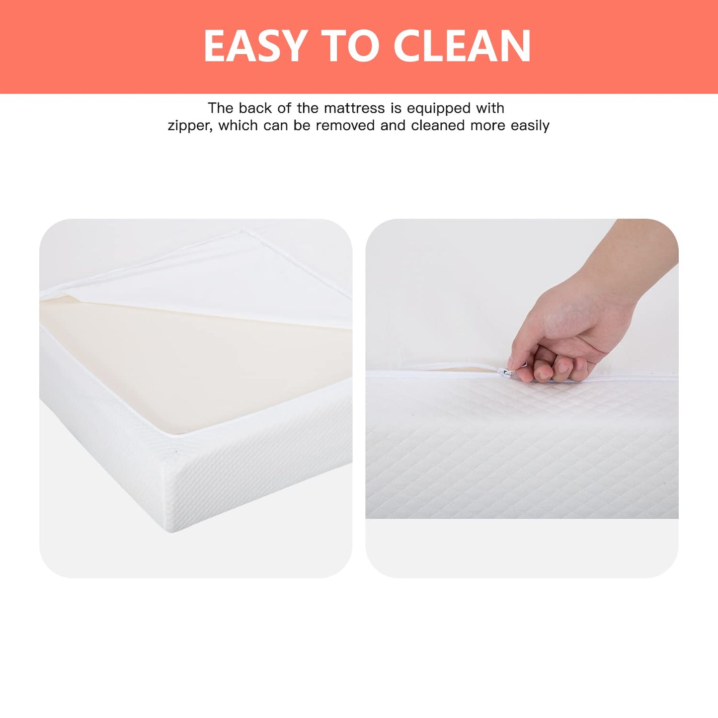 FDW | 5 Inch Full Mattress | Medium Firm | Gel Memory Foam Mattress | White | Bed in a Box, CertiPUR-US Certified | Pressure Relief, Cooling Ventilated Foam | Washable Removable Cover