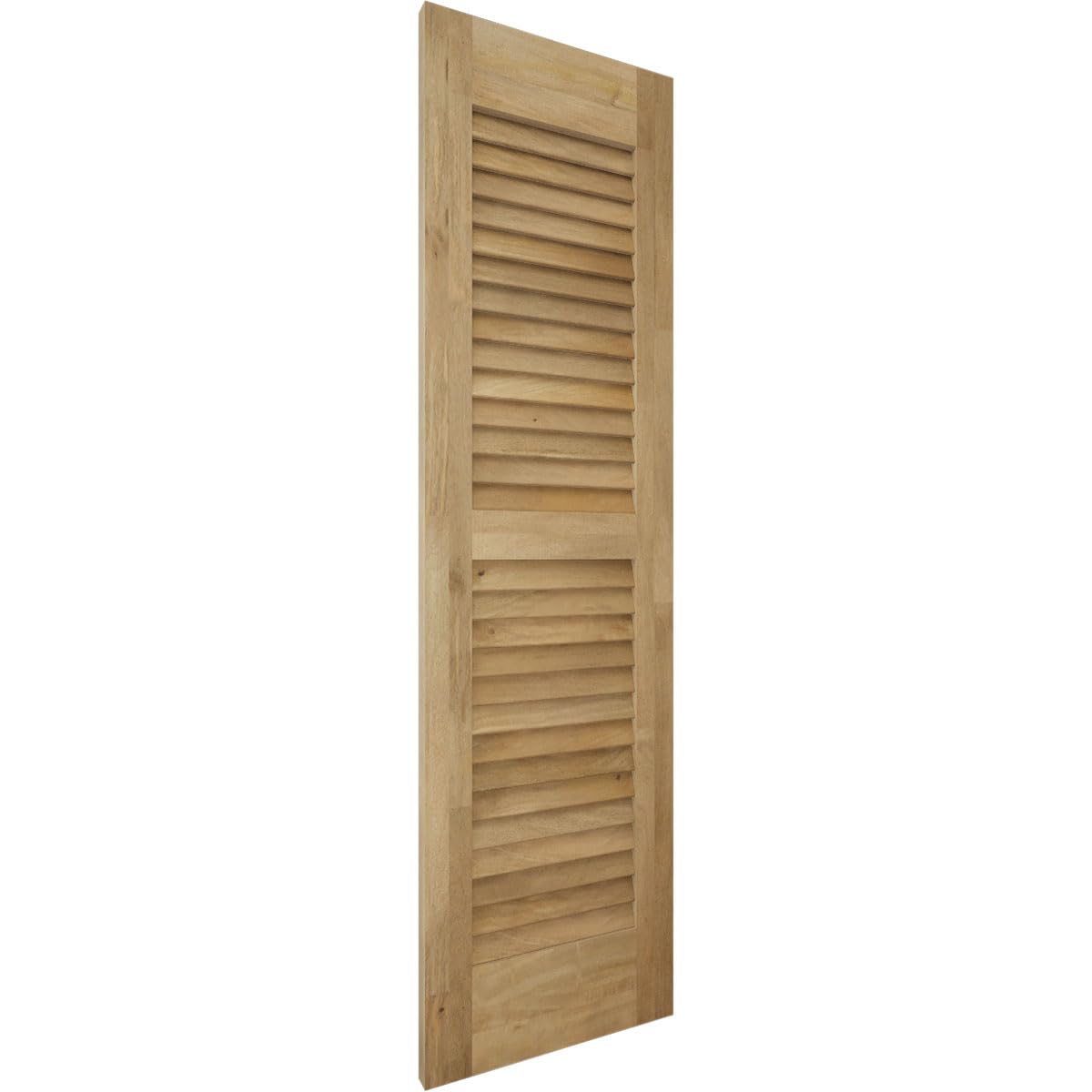 12"W x 35"H Americraft Two Equal Louver Exterior Real Wood Shutters (Per Pair), Unfinished
