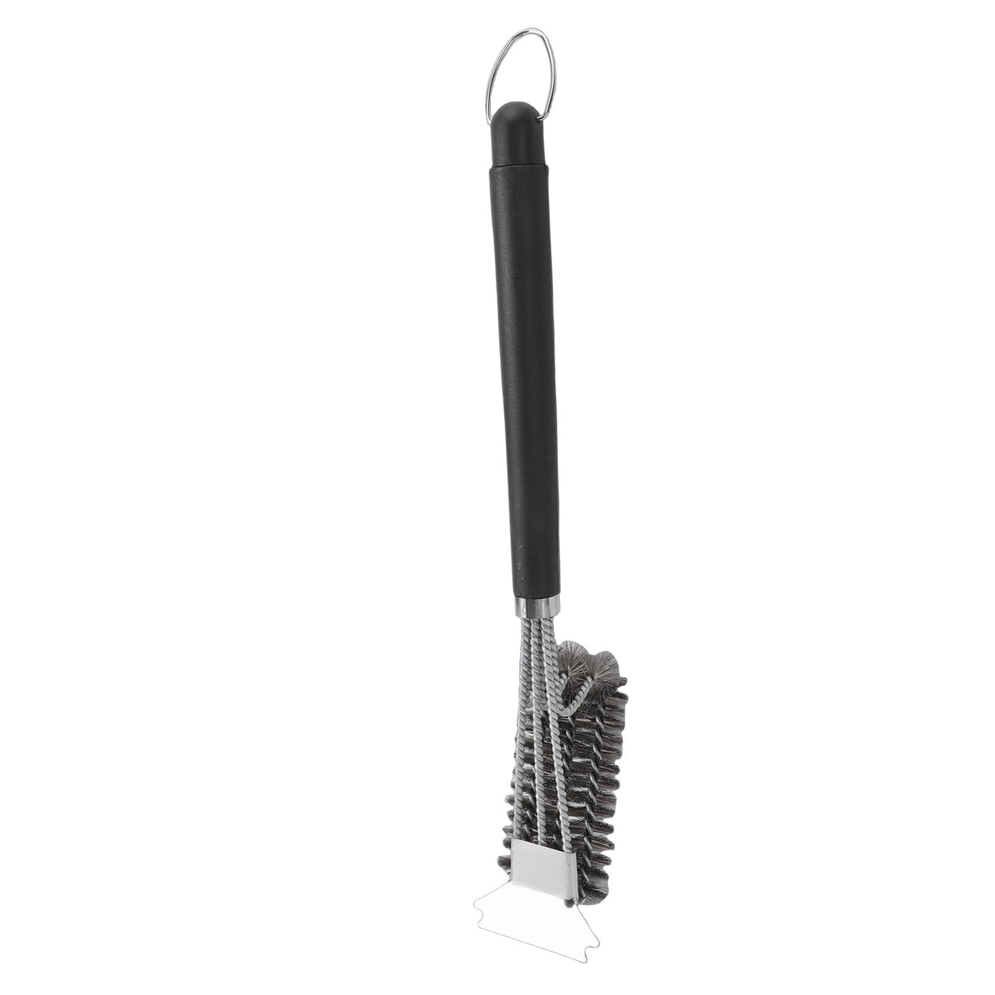 MAVIS LAVEN Grill Brush and Scraper, Stainless Steel BBQ Grill Cleaner with Ergonomic PP Handle, 360 Degree Wrap Around Design, Scraper Plus Brush for Gas Charcoal Smoker Users (Silver)
