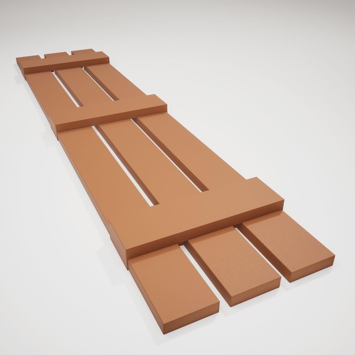 12"W x 55"H Lifetime Vinyl, Standard Three Board Spaced, Board-n-Batten Shutters, w/Installation Shutter-Lok's & Matching Screws (Per Pair), Treated Cedar