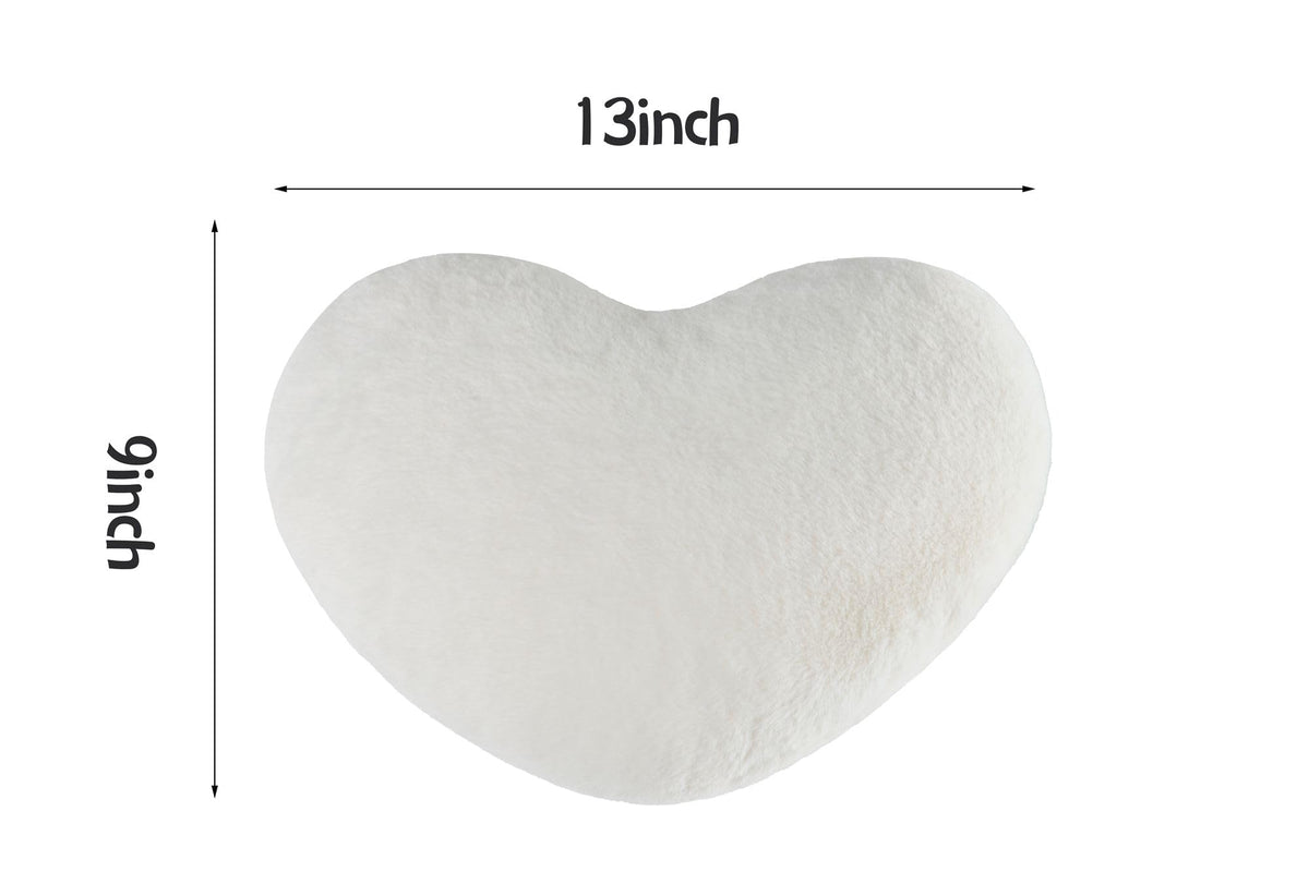 2PCS Heart Throw Pillows Room Decor Home Decor Bedroom Decor,White 9"*13"