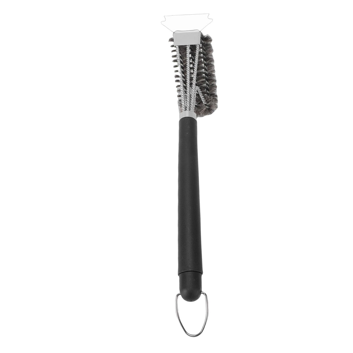MAVIS LAVEN Grill Brush and Scraper, Stainless Steel BBQ Grill Cleaner with Ergonomic PP Handle, 360 Degree Wrap Around Design, Scraper Plus Brush for Gas Charcoal Smoker Users (Silver)