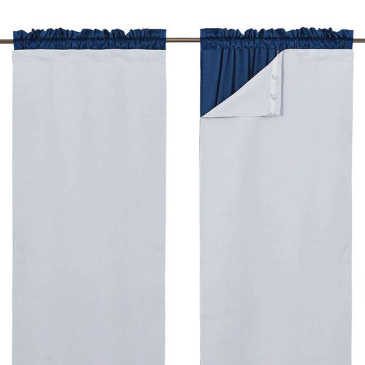 NICETOWN White Blackout Curtain Liners for Window - Noise Reducing Light Blocking Liner for 84 inch Curtains (Set of 2, Each is 27" x 80", Hooks Included, Greyish White)