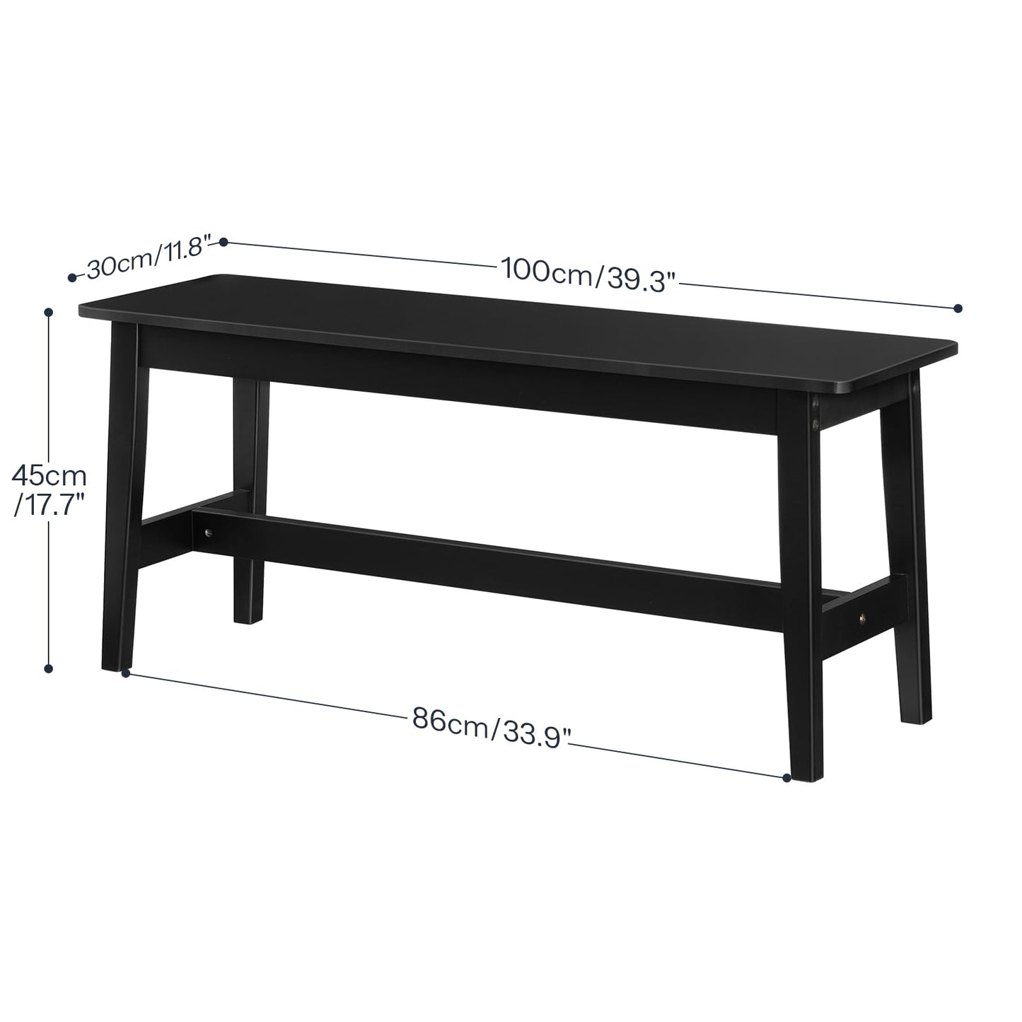 HOOBRO 39.3'' Bamboo Dining Bench, Farmhouse Kitchen Table Bench, Kitchen & Living Room Furniture, Easy to Assemble, Sturdy and Stable, Black BK03CD01G2