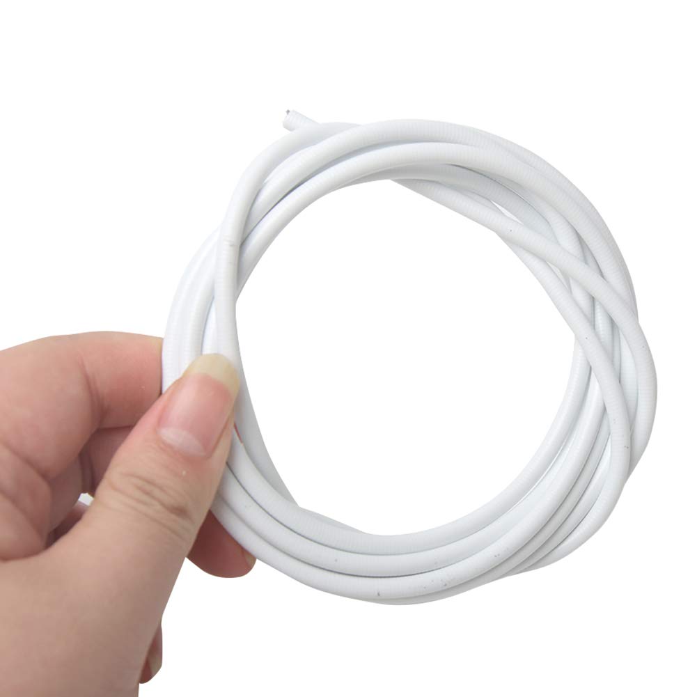 White Net Curtain Wire Kit, No Stretch Hanging Cord, 4 Hooks & 4 Fish Eyes
