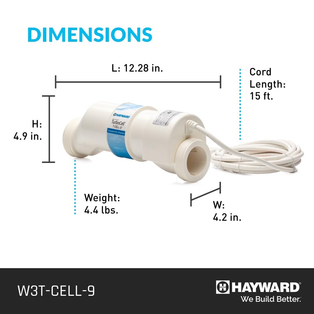 Hayward Salt Cell for Pool Chlorinator TurboCell W3T-Cell-9 replacment for T-Cell-9, Salt Chlorine Generator for In-Ground Pools up to 25,000 Gallons