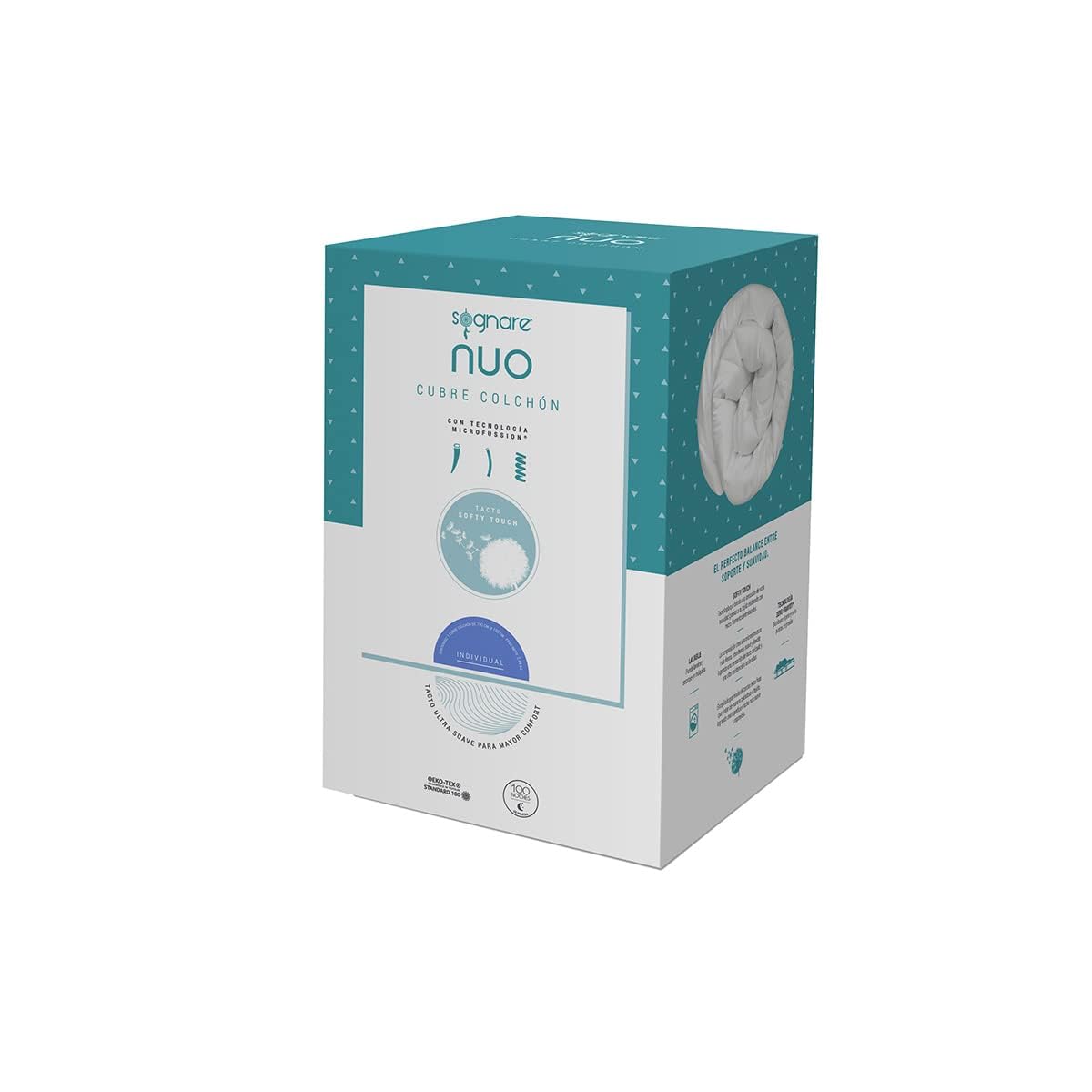Sognare Nuo Mattress Topper Twin Size Softy Touch Technology Soft Touch, Washable Hypoallergenic, 100 Nights Guarantee.