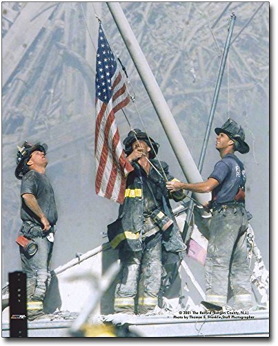 CEECOLES New York Firefighters Raising Flag at Ground Zero 9/11 11x14 Silver Halide Photo Print.