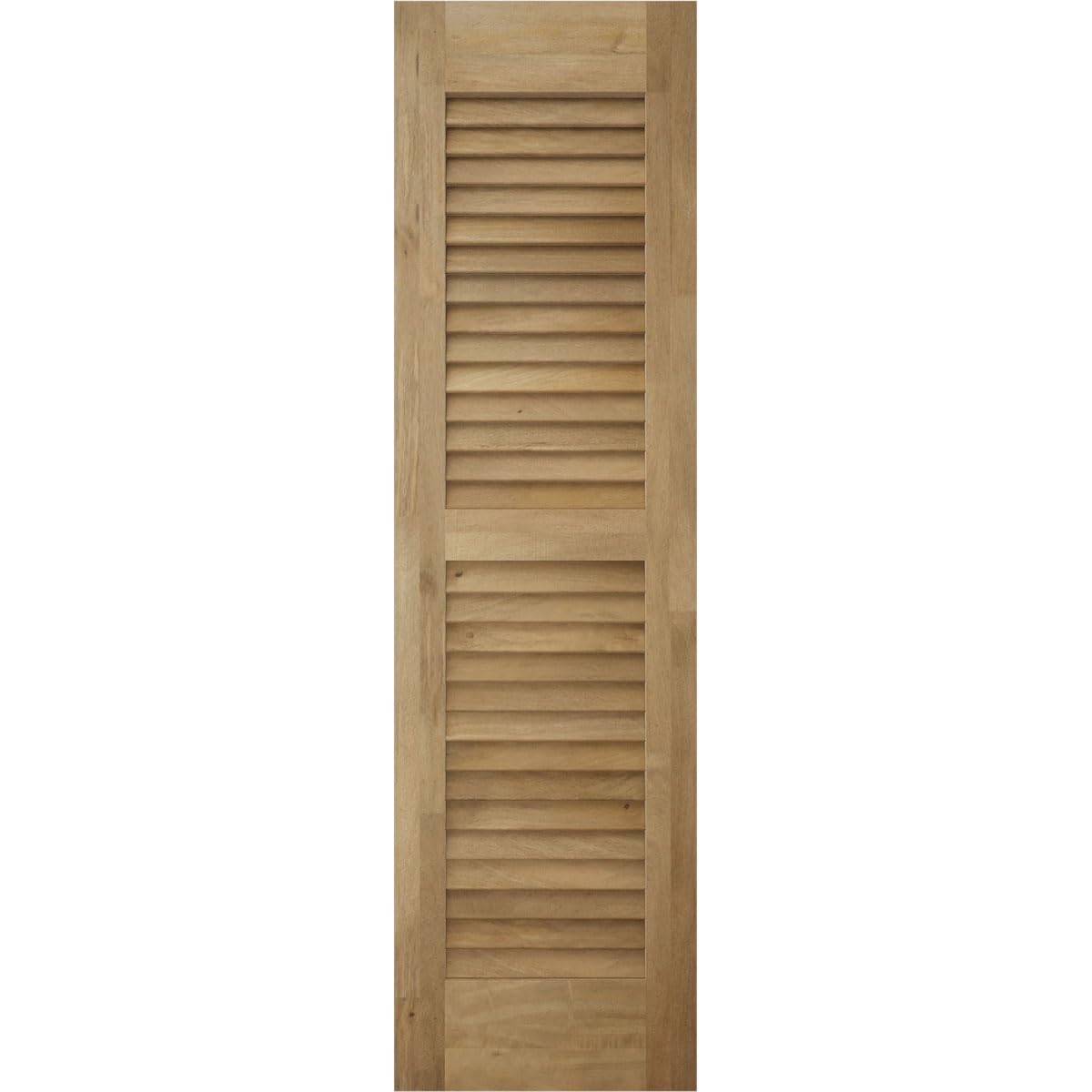 12"W x 35"H Americraft Two Equal Louver Exterior Real Wood Shutters (Per Pair), Unfinished