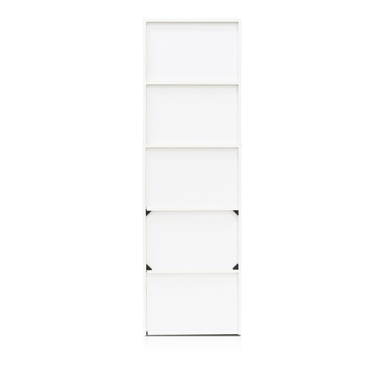 Furinno LUDER Book Shelf, 5-Tier Bookshelf, Bookcase with Open Shelves, 9.4 x 15.8 x 52, Easy Assembly, for Living Room, Bedroom, Home Office, White