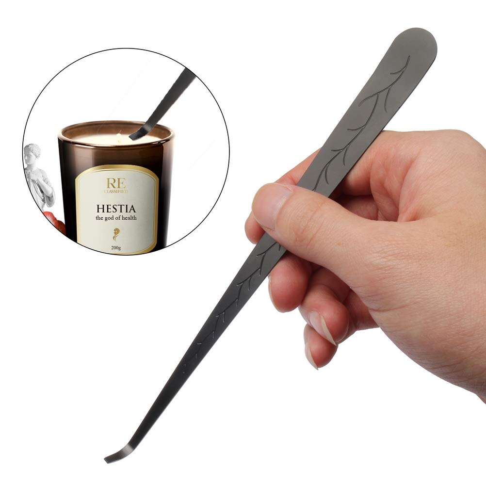 SUMAJUCandle Wick Trimmer and Dipper Set, Stainless Steel, Black